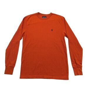 Volcom Shirt Mens Medium M Orange Thermal Long Sleeve Skater Skateboarding